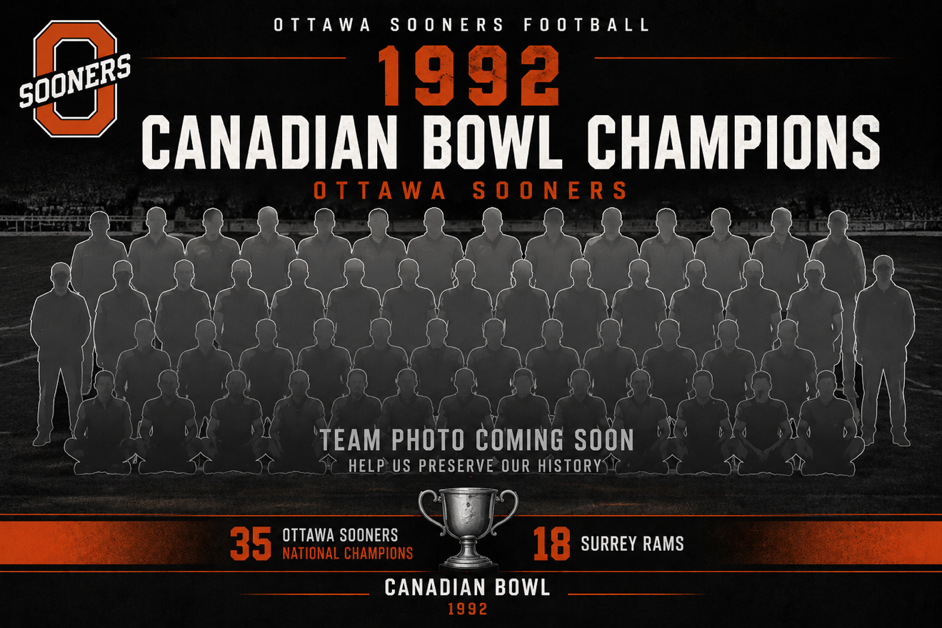 1992 Ottawa Sooners Canadian Bowl Champions team photo